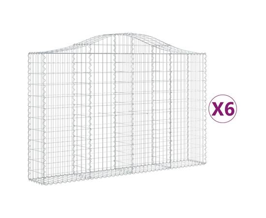 Coșuri gabion arcuite 6 buc, 200x30x120/140 cm, fier galvanizat, 2 image