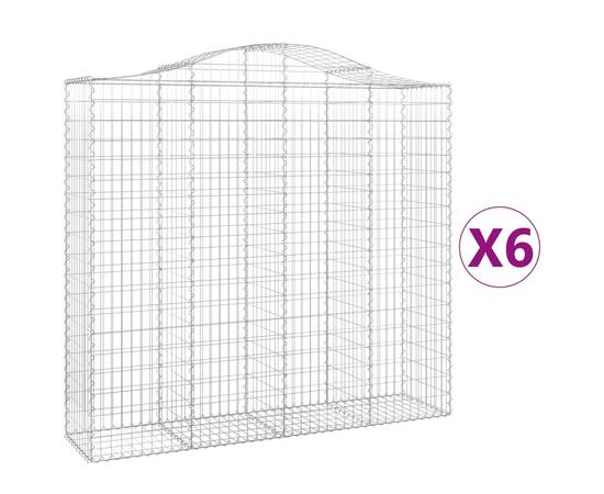 Coșuri gabion arcuite 6 buc, 200x50x180/200 cm, fier galvanizat, 2 image