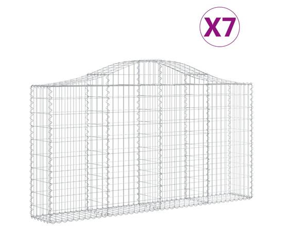 Coșuri gabion arcuite 7 buc, 200x30x100/120 cm fier galvanizat, 2 image