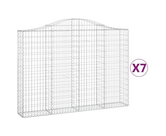 Coșuri gabion arcuite 7 buc, 200x30x140/160cm, fier galvanizat, 2 image