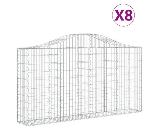 Coșuri gabion arcuite 8 buc, 200x30x100/120 cm fier galvanizat, 2 image