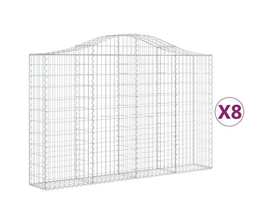 Coșuri gabion arcuite 8 buc, 200x30x120/140 cm, fier galvanizat, 2 image