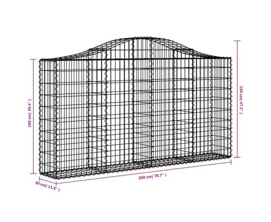 Coșuri gabion arcuite 9 buc, 200x30x100/120 cm fier galvanizat, 6 image