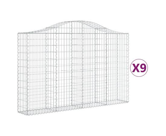 Coșuri gabion arcuite 9 buc, 200x30x120/140 cm, fier galvanizat, 2 image