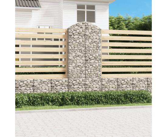 Coș gabion arcuit, 100x30x220/240 cm, fier galvanizat