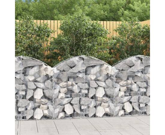 Coș gabion arcuit, 100x30x80/100 cm, fier galvanizat