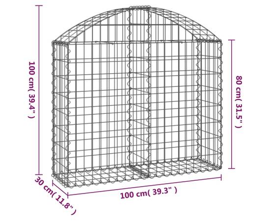 Coș gabion arcuit, 100x30x80/100 cm, fier galvanizat, 5 image