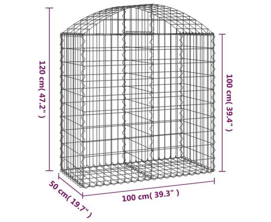 Coș gabion arcuit, 100x50x100/120 cm, fier galvanizat, 5 image