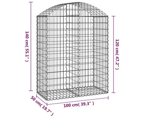 Coș gabion arcuit, 100x50x120/140 cm, fier galvanizat, 5 image