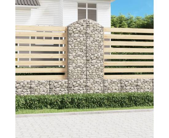 Coș gabion arcuit, 100x50x220/240 cm, fier galvanizat