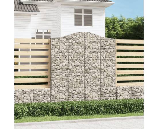 Coșuri gabion arcuite, 3 buc, 200x50x220/240cm, fier galvanizat