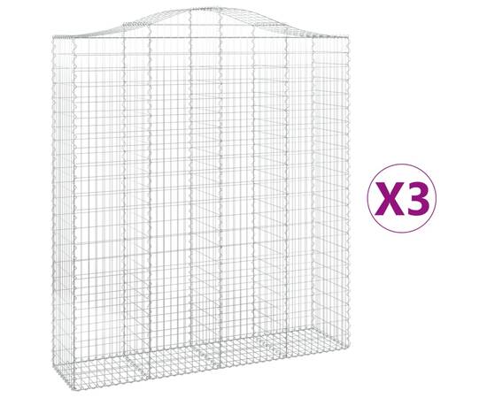 Coșuri gabion arcuite, 3 buc, 200x50x220/240cm, fier galvanizat, 2 image