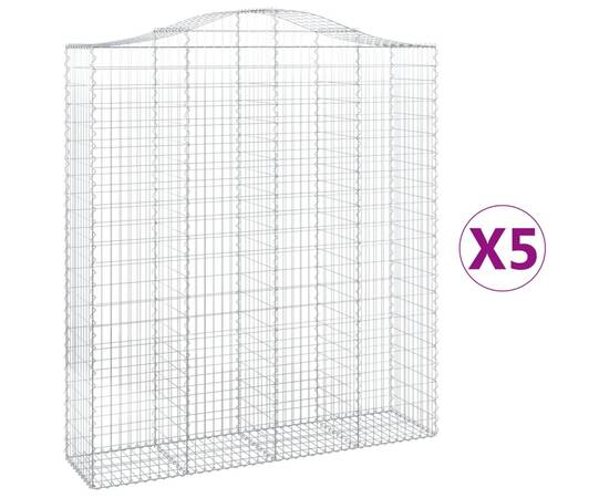 Coșuri gabion arcuite, 5 buc, 200x50x220/240cm, fier galvanizat, 2 image