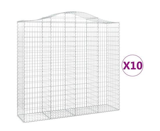 Coșuri gabion arcuite 10 buc, 200x50x180/200cm, fier galvanizat, 2 image