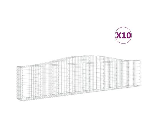 Coșuri gabion arcuite 10 buc, 400x30x80/100 cm, fier galvanizat, 2 image