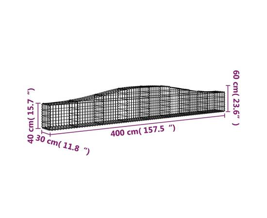 Coșuri gabion arcuite 2 buc, 400x30x40/60 cm, fier galvanizat, 6 image