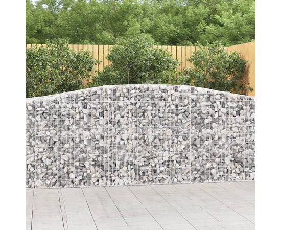 Coșuri gabion arcuite 2 buc, 400x50x100/120 cm fier galvanizat