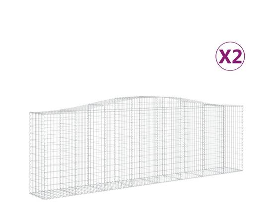 Coșuri gabion arcuite 2 buc, 400x50x120/140 cm, fier galvanizat, 2 image