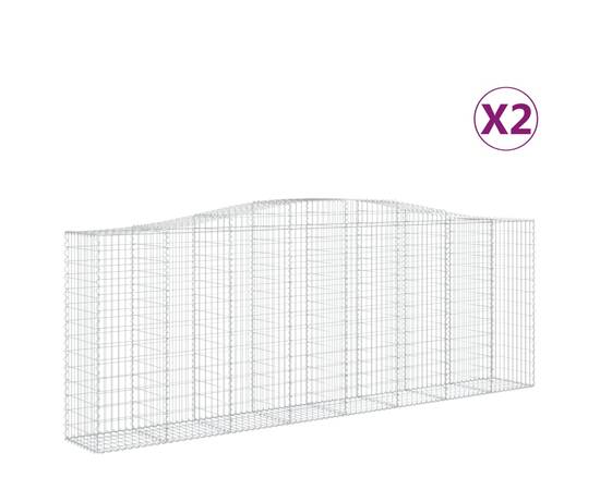 Coșuri gabion arcuite 2 buc, 400x50x140/160 cm, fier galvanizat, 2 image