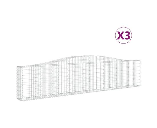 Coșuri gabion arcuite 3 buc, 400x30x80/100 cm, fier galvanizat, 2 image