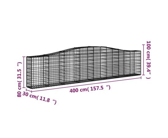 Coșuri gabion arcuite 3 buc, 400x30x80/100 cm, fier galvanizat, 6 image