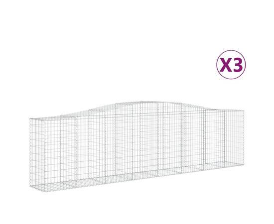 Coșuri gabion arcuite 3 buc, 400x50x100/120 cm fier galvanizat, 2 image