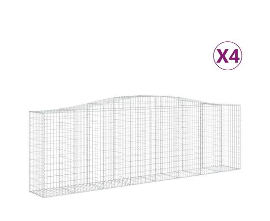 Coșuri gabion arcuite 4 buc, 400x50x120/140 cm, fier galvanizat, 2 image