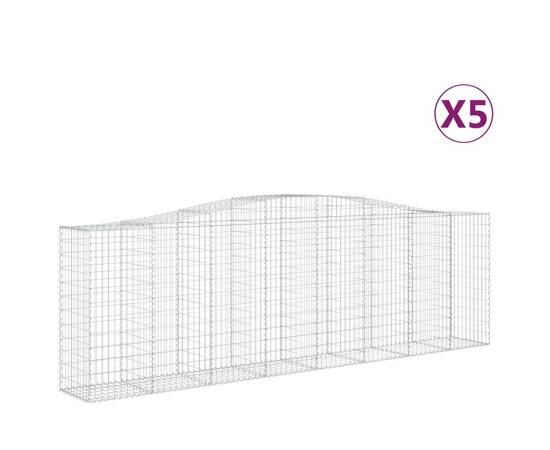 Coșuri gabion arcuite 5 buc, 400x50x120/140 cm, fier galvanizat, 2 image