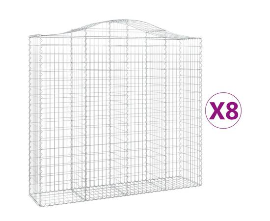 Coșuri gabion arcuite 8 buc, 200x50x180/200 cm, fier galvanizat, 2 image