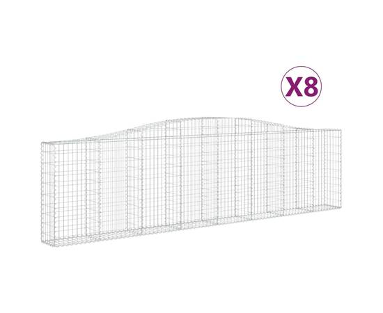 Coșuri gabion arcuite 8 buc, 400x30x100/120 cm fier galvanizat, 2 image