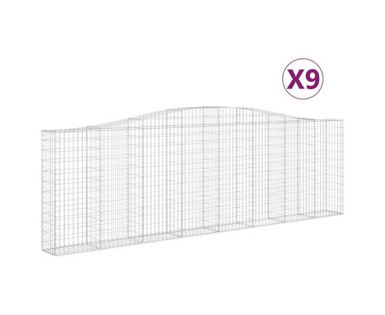 Coșuri gabion arcuite 9 buc. 400x30x120/140 cm, fier galvanizat, 2 image