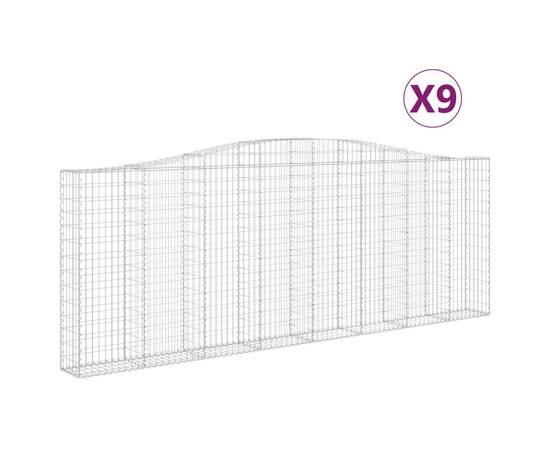 Coșuri gabion arcuite 9 buc. 400x30x140/160 cm fier galvanizat, 2 image