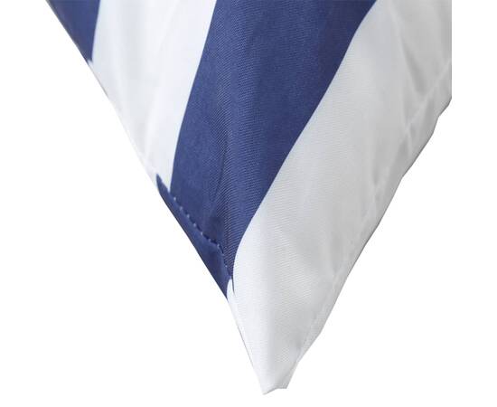 Perne decorative, 4 buc., dungi albastru&alb, 50x50 cm, textil, 5 image