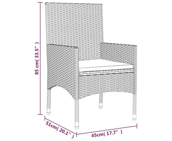 Set mobilier de grădină cu perne, 4 piese, maro, poliratan, 11 image