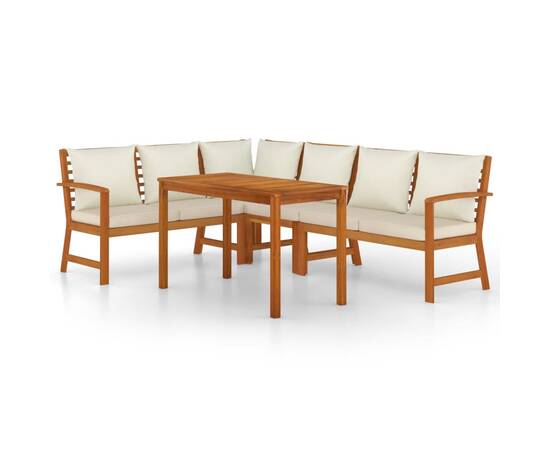 Set mobilier de grădină cu perne, 5 piese, lemn masiv de acacia, 2 image