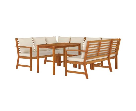 Set mobilier de grădină cu perne, 7 piese, lemn masiv de acacia, 3 image