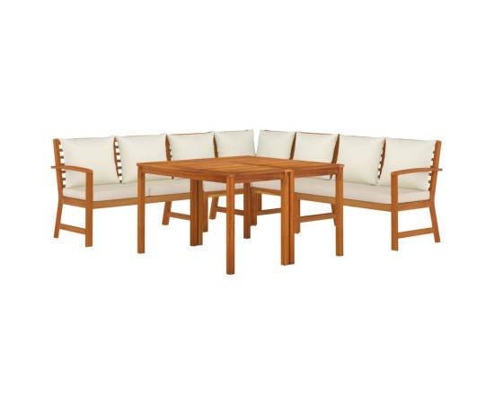 Set mobilier de grădină cu perne, 7 piese, lemn masiv de acacia, 3 image