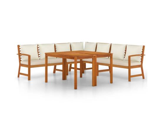 Set mobilier de grădină cu perne, 7 piese, lemn masiv de acacia, 2 image