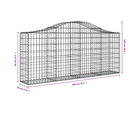 Coșuri gabion arcuite 10 buc, 200x30x80/100cm, fier galvanizat, 6 image