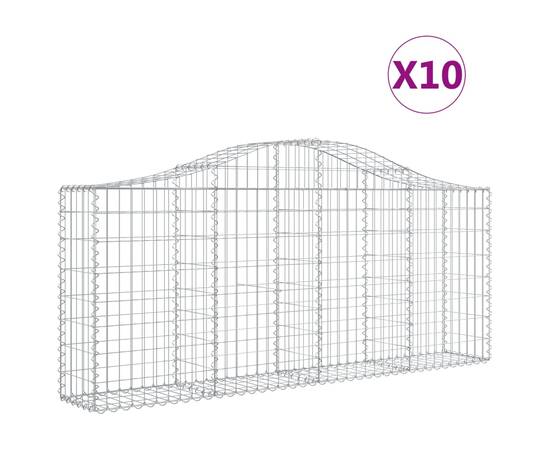 Coșuri gabion arcuite 10 buc, 200x30x80/100cm, fier galvanizat, 2 image