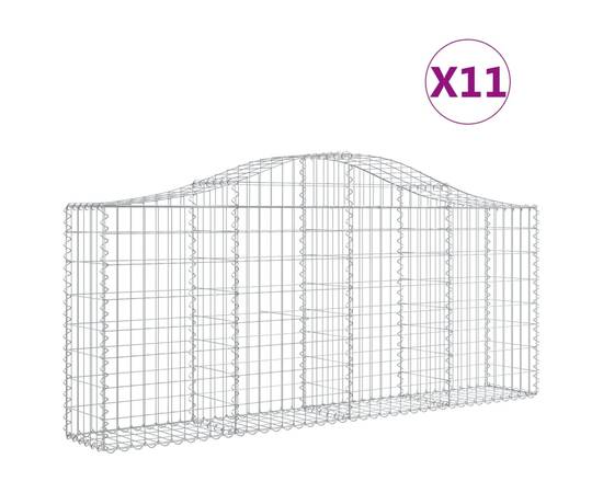 Coșuri gabion arcuite 11 buc, 200x30x80/100cm, fier galvanizat, 2 image