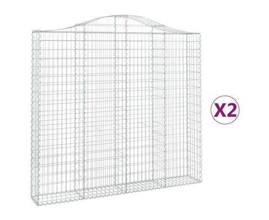 Coșuri gabion arcuite 2 buc, 200x30x180/200cm, fier galvanizat, 2 image