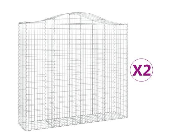 Coșuri gabion arcuite 2 buc, 200x50x180/200 cm, fier galvanizat, 2 image