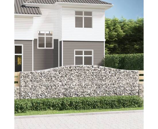 Coșuri gabion arcuite 2 buc. 400x30x120/140cm fier galvanizat