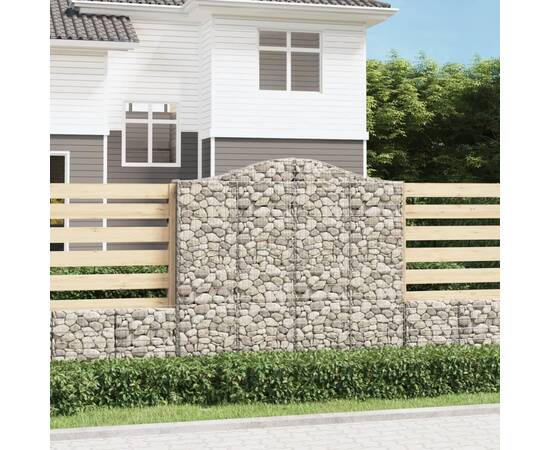 Coșuri gabion arcuite 3 buc, 200x30x180/200cm, fier galvanizat