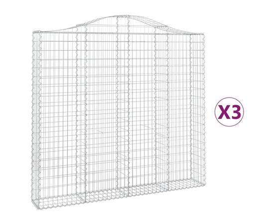 Coșuri gabion arcuite 3 buc, 200x30x180/200cm, fier galvanizat, 2 image