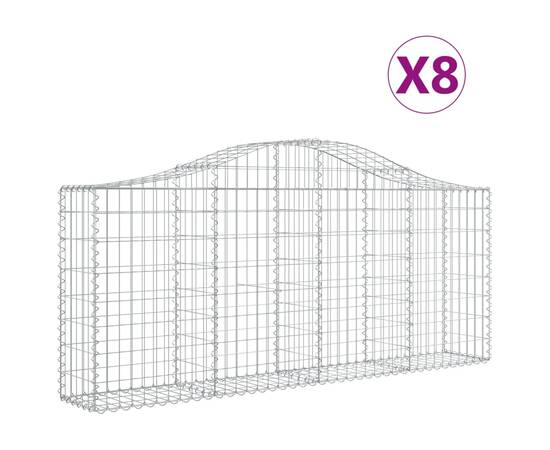 Coșuri gabion arcuite 8 buc, 200x30x80/100cm, fier galvanizat, 2 image