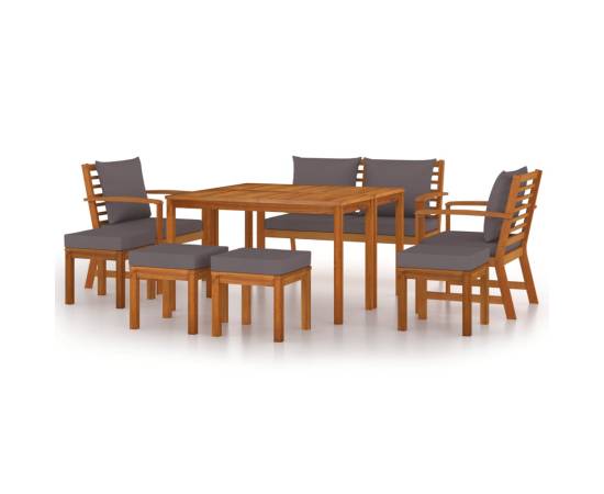 Set mobilier de grădină cu perne, 9 piese, lemn masiv de acacia, 2 image