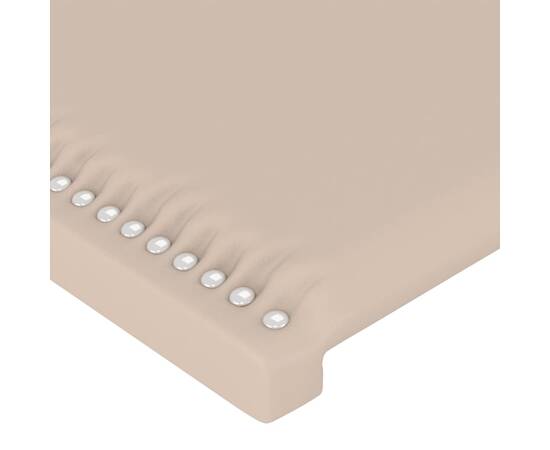 Tăblie de pat cu led, cappuccino 83x16x78/88 cm piele ecologică, 5 image
