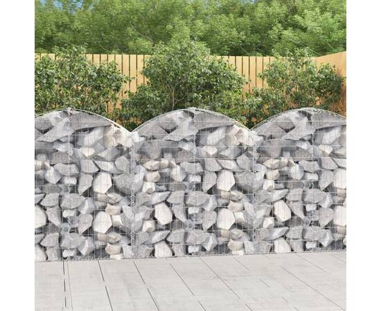 Coș gabion arcuit, 100x30x100/120 cm, fier galvanizat